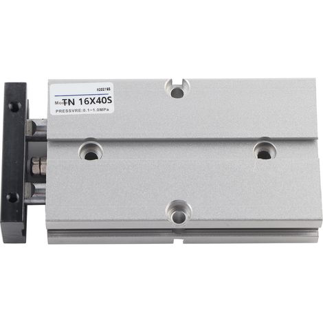Vérin pneumatique double effet 16mm alésage, tige double en alliage d'aluminium, course 40mm, cylindre à air comprimé pour automatisation (1/5)