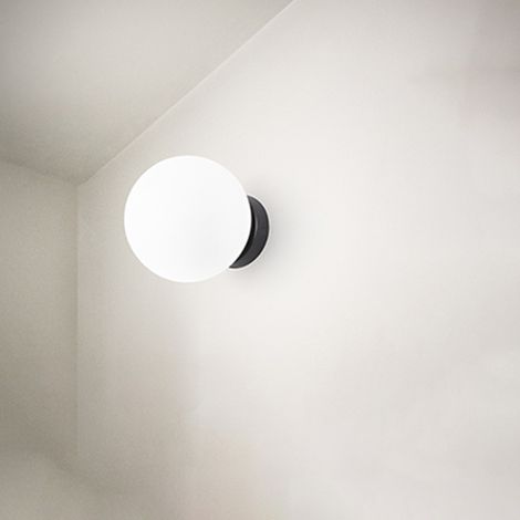 Applique Contemporanea Maga Metallo Nero Vetro 1 Luce E14 (1/2)