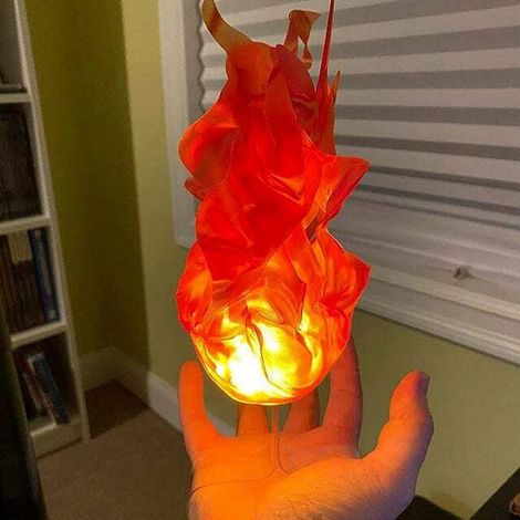 Boule Lumineuse Halloween - Boule à Feu LED pour Décoration Intérieure - Ornement de Fête Thème Fantaisie - 10 x 10 x 15 cm - Rouge - 1 Pièce (1/5)