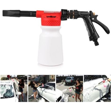 Lavage de voiture Neige Foam Gun, Foam Car Washer, Pistolet a mousse Pulvérisateur Lance 900ML Pour Voiture & Jardin Nettoyage