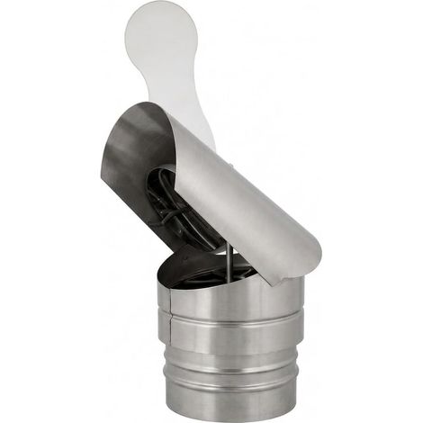 MAKA Comignolo Gallo Tondo, Terminale in Acciaio Inox Eolico per Canna Fumaria Camino Stufa a Legna Pellet e Gas, Cappello Antipioggia Aspirafumo Ø 450 mm (1/5)