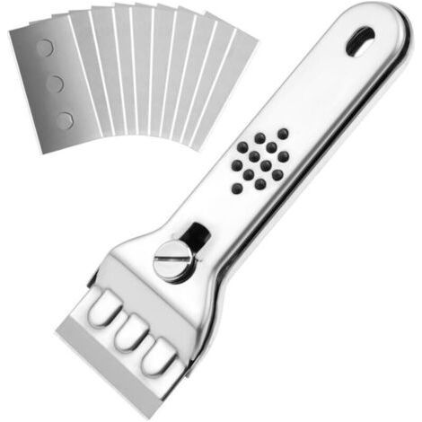 Professional Stainless Steel Scraper - 11 Metal Blades for Ceramic Hobs, Windows and Paint Removal (1/5)
