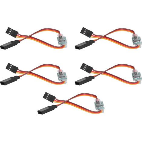 Lot de 5 inverseurs de signal servo pour radiocommande avion RC, inverseur de rotation 3.6V-24V 5A en ABS (1/5)