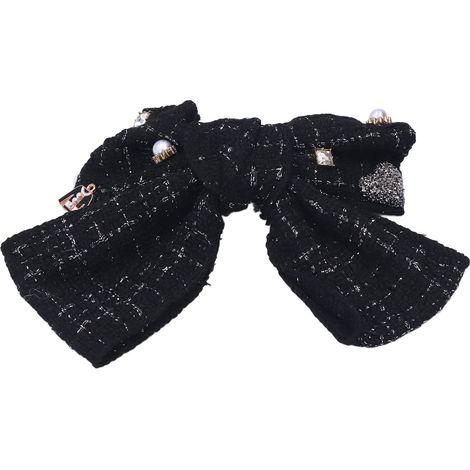 Pince à cheveux noire élégante, sans odeur, pour coiffure quotidienne et soirée, accessoire capillaire décoratif sécurisé (1/5)