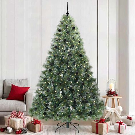 vidaXL Artificial Christmas Tree with 300 LEDs Green 240 cm PE and PVC (1/5)