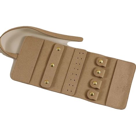 Organizzatore per gioielli, design compatto, scomparti multipli, color kaki (1/2)