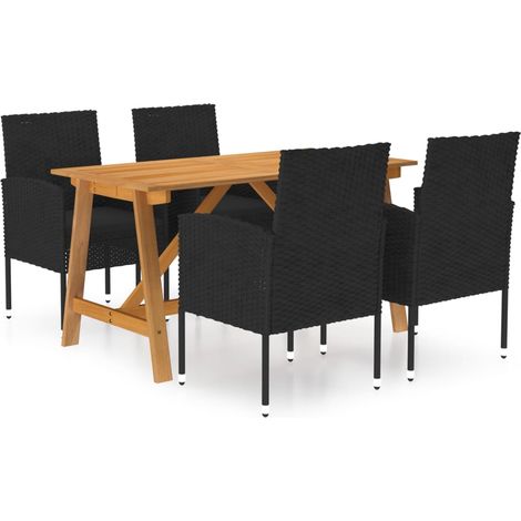 5-tlg. Garten-Essgruppe Schwarz