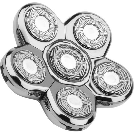 1 Rasierkopf, Klingen aus Edelstahl, 75 mm Durchmesser, 6D-flexibles Design, für die Kopfhaartrimmerung von Männern. (1/5)