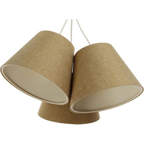 Suspension boho élégant tissu crème ajustable ambiance chaleureuse - Beige sable et crème doux (1/5)