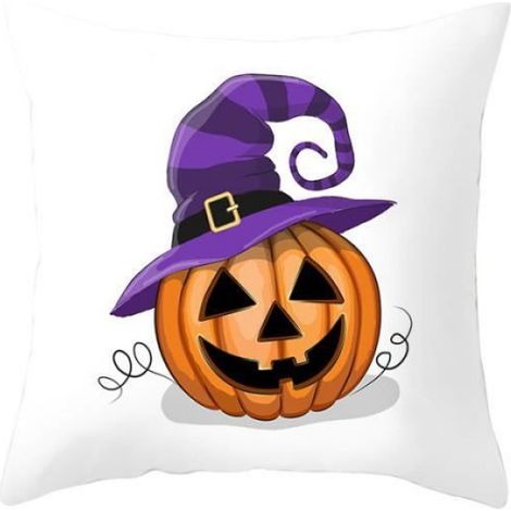 Housse de Coussin - - Halloween Chouette - 45x45 cm - Violet - Synthétique (1/3)