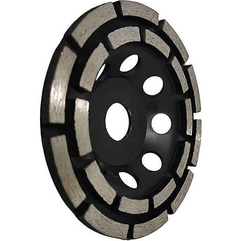 Disque de meulage et de ponçage diamanté, roue abrasive diamantée à double rangée 125 mm x 22,23 mm, pour le ponçage de chapes, dalles de béton, carreaux et colle à carrelage. (1/4)