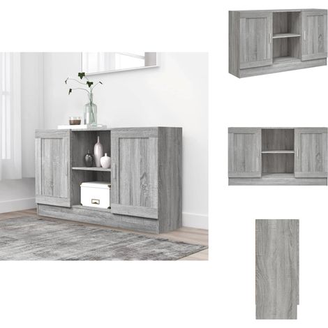 Sideboard Grau Sonoma 120x30,5x70 cm Holzwerkstoff - Sideboard - Wohnzimmermöbel - Regal - Grau - Holzmöbel (1/5)