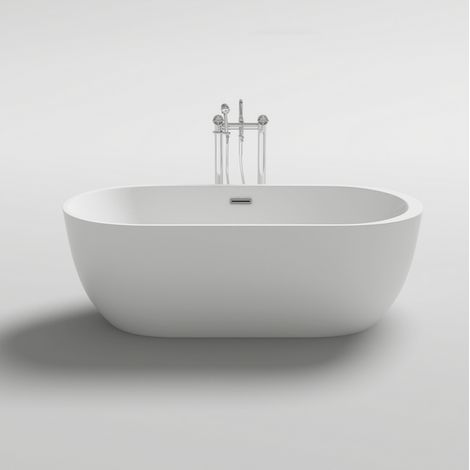 Bagno Italia Vasca freestanding idromassaggio bianca centro stanza bagno 170x80 stondata (1/3)