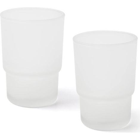 Joeji's Lot de 2 gobelets de Rechange en Verre dépoli – Organisateur hygiénique pour Brosse à Dents – Design élégant et Pratique – Taille Standard… (1/3)