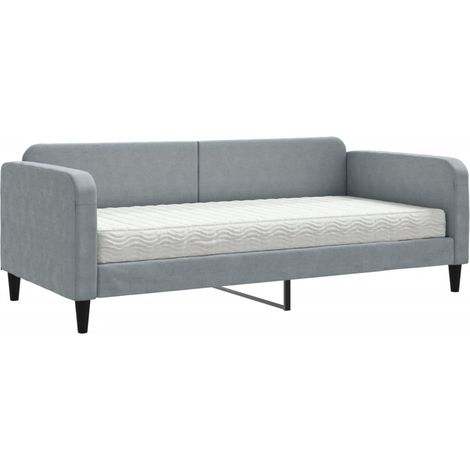 Maison Exclusive - Tagesbett mit Matratze Hellgrau 90x190 cm Stof