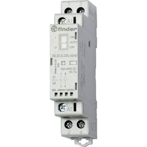 FINDER Installationsschütz 230 V, 25 A, 2 Schließer, 22.32.0.230.4340 (1/2)