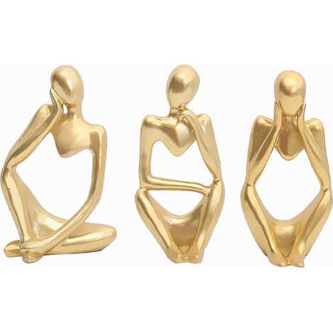 Statue de Yoga en Or Miniature Ensemble de Décorations d'Intérieur Style Nordique Décoration de Bureau Artistique et Créative (1/5)