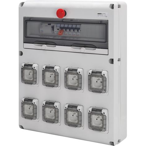 COFFRET TETRA.8PC 230V 16A+30MA+AU GEWISS FR60235N