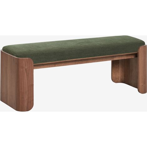 Banc en bois de caoutchouc et placage Lofren SKLUM &x2194&xFE0E 120 cm