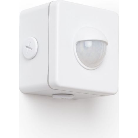 Détecteur de Mouvement PIR Crépusculaire 240º En Saillie Extérieur IP65 avec Télécommande Blanc