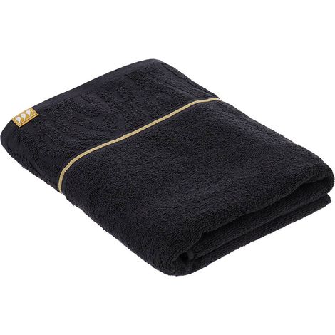 Toalla de baño 70 x 130 cm, 100 % algodón, efecto cebra arusha - negro - Tendance (1/4)