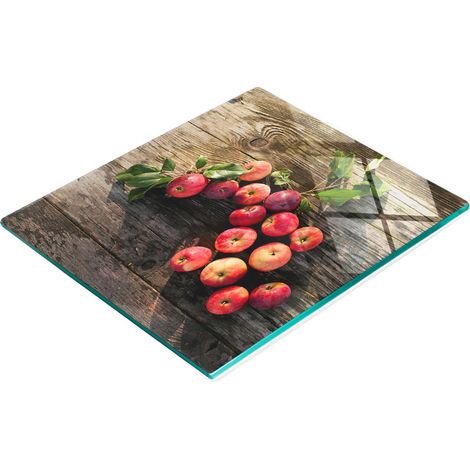 Tabla de cocina decorativa de cristal para cortar manzanas en la mesa, 60x52 cm