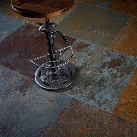 Carrelage en pierre naturelle ardoise 60x60 cm – Multicolore – Dalle 0,36 m² – Résistant intérieur et extérieur (1/5)