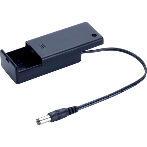 SBH-9VAS+DC PLUG Support de pile 1x 6LR61 (9 V) connecteur jack X458531 (1/3)