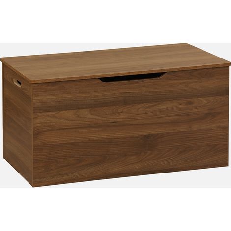 Banco arcón, final de cama con efecto de madera de nogal (1/5)