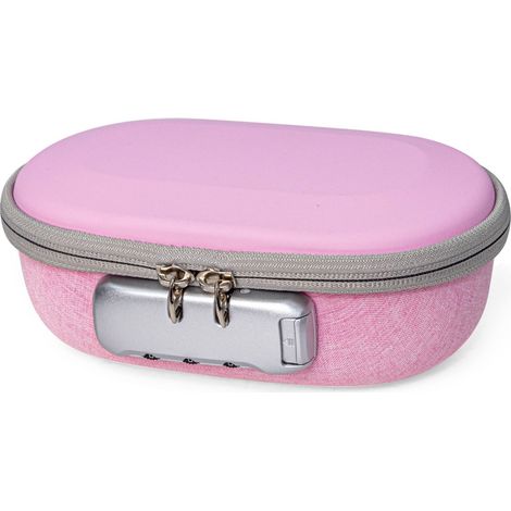 Coffret de rangement à combinaison - Argent PU+EVA, organisateur de confidentialité avec serrure 3-8 chiffres personnalisable (1/5)