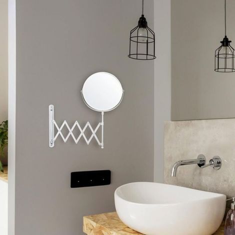 Miroir grossissant mural - Unbrand - Extensible et pivotant à 360° - Grossissement x3 - Dimensions 22 x 21,7 cm (1/5)