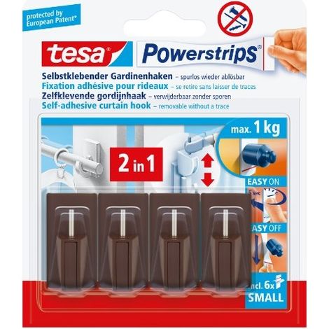 Tesa Vario ganchos adhesivos marrón 4 piezas