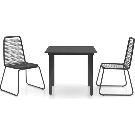 Maison Exclusive - Set da Pranzo da Giardino 3 pz in Rattan PVC Nero