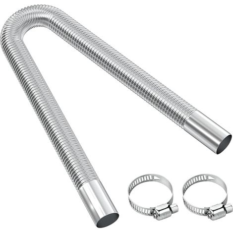 Exhaust Pipe, 60 cm Portable Flexible Stainless Steel Exhaust Pipe with 2 Stainless Steel Clamps, Car Exhaust Pipe (25 mm) for Car Diesel Heating (1/5)
