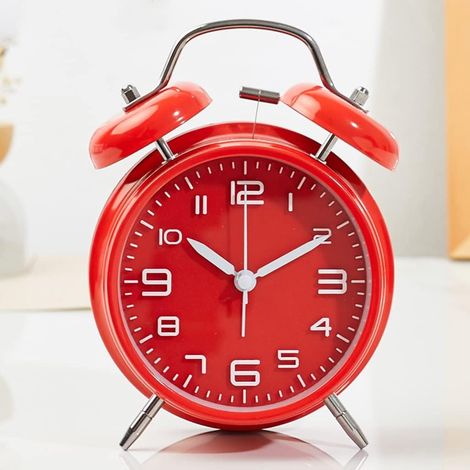 MINKUROW Sveglia Sveglia, Insegna Ai Bambini A Pianificare Il Proprio Tempo Con Saggezza, Decorazione In Ferro Da Scrivania, Colore Dell'orologio Da Parete Da 11,4 Pollici: Rosso (1/5)