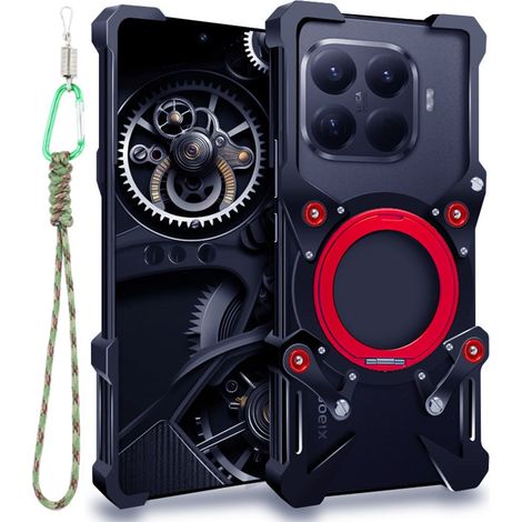 Custodia per Xiaomi 15T Pro, paraurti in metallo, nera