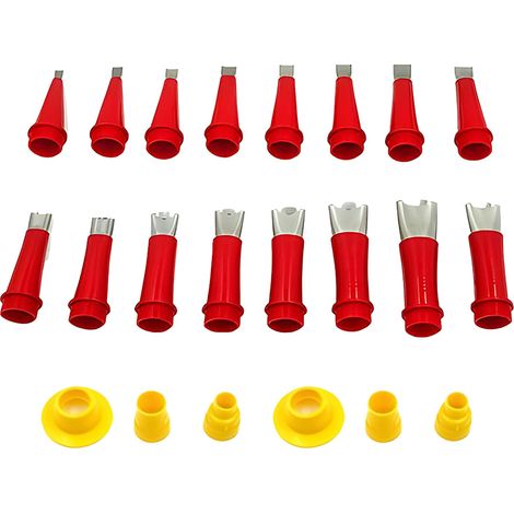 Kit d'outils de buse en caoutchouc, outil de buse en caoutchouc intégré, Kit d'outils de buses de calfeutrage réutilisables, 6 bases de connexion, 16 applicateurs de buses, kit de mastic en (1/5)