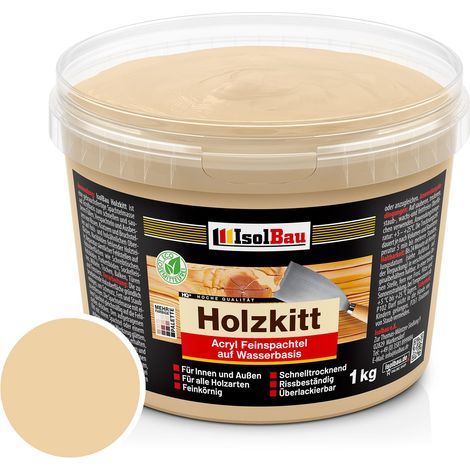 Holzkitt Spachtelmasse Holzspachtelmasse Außen Innen 1 kg Kiefer Dunkel (Nr. 10) (1/5)