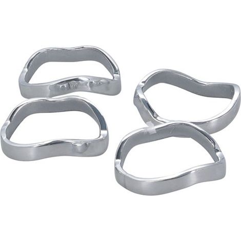 Porta Servilletas de 4,5 cm Orgánico Plata Colgante - Juego de 4 - Comedor y Vida Elegante