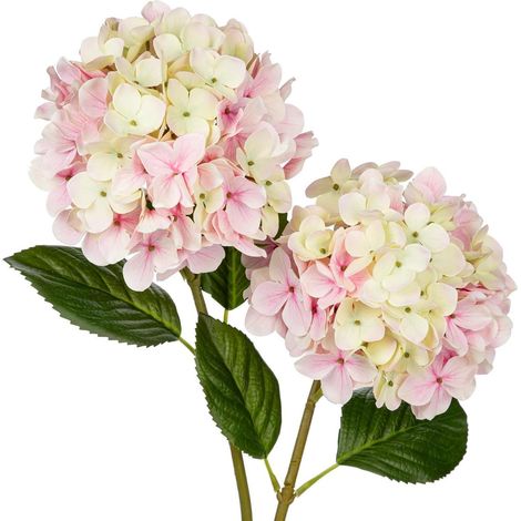 Kunstblumen Hortensie RealTouch Kunstzweige Cremiges Rosa 2 PCS (1/5)