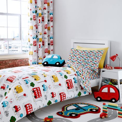 Housse de Couette de Transport 135 x 200 + 80 x 80 cm + Drap-Housse Blanc 90 x 200 cm + 1 taie d'oreiller 80 x 80 cm Blanc (1/5)