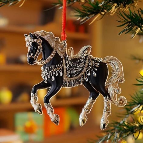 Pendentif Arbre De Noël - Chien Français Avec Chapeau De Père Noël - Lumières Éclairantes - Décoration Festive Pour Sapin - 1 Pièce (1/5)