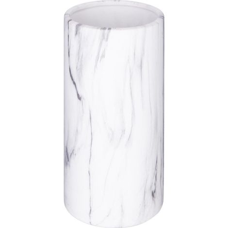 Atmosphera – Vase cylindrique effet marbre 20cm blanc – Dolomite – Décoration moderne – D. 9,5cm – Poids 0,56kg