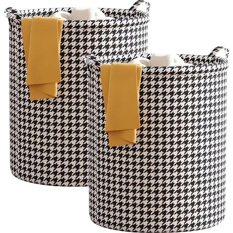 Panier à linge pliable rond, avec anse, en tissu Oxford, imperméable, portable, 43 × 35 cm, 2 (1/5)