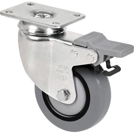 rueda giratora placa freno 10bhfd80cp-pgisb poliamix-goma gris eje bolas (1/3)