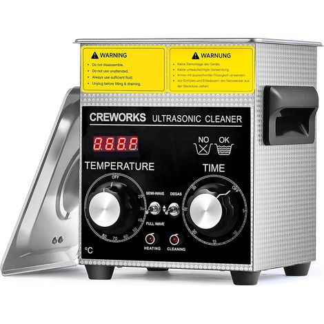 2L Nettoyeur à Ultrasons Professionnel丨Puissance 60W丨Chauffage 100W丨Minuterie 1-30min丨Mode Dégazage et Mode Doux, Bac à Ultrasons Commercial Machine de Nettoyage Ultrasonique (1/5)