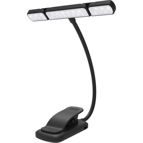 Lampe de lecture rechargeable pour lire des livres au lit 3 températures couleur à pince rotative 360° (1/5)