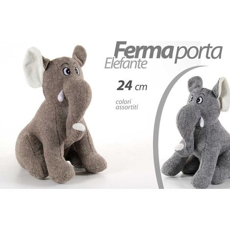 Fermaporta Ferma Porta Forma Elefante in Tessuto 24 cm 2 Colori