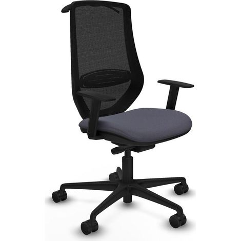 piqueras-y-crespo Silla de escritorio cómoda gris oscuro