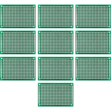 Lot de 10 cartes de circuit imprimé universelles double face 4x6cm pour prototypage DIY soudure (1/5)